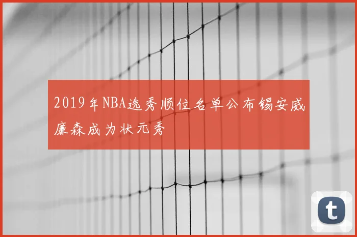 2019年NBA选秀顺位名单公布锡安威廉森成为状元秀